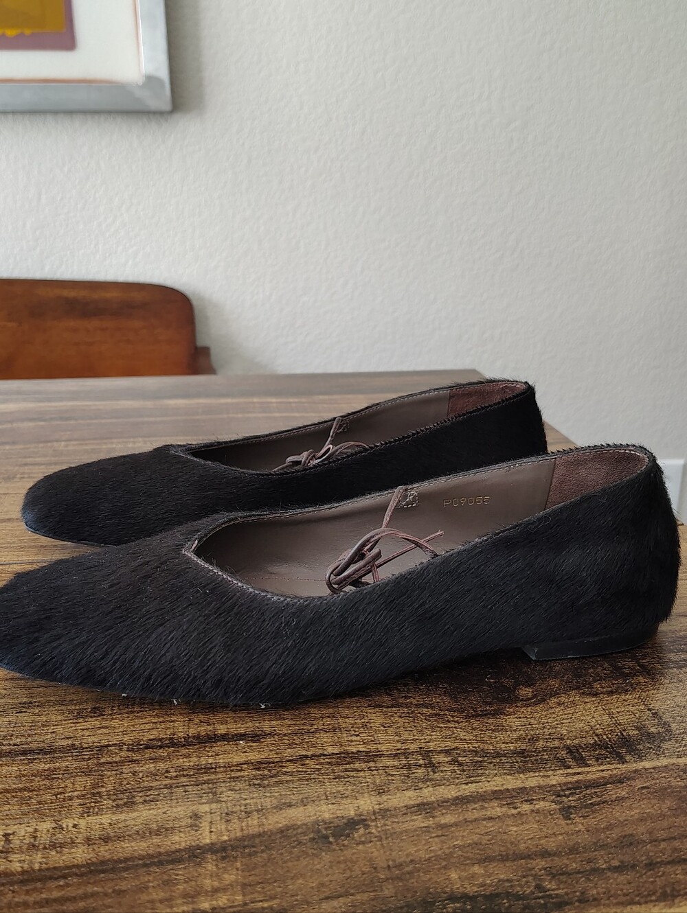 ALOHAS Sway Square Toe Ballet Fur Flats 41 10 10.5